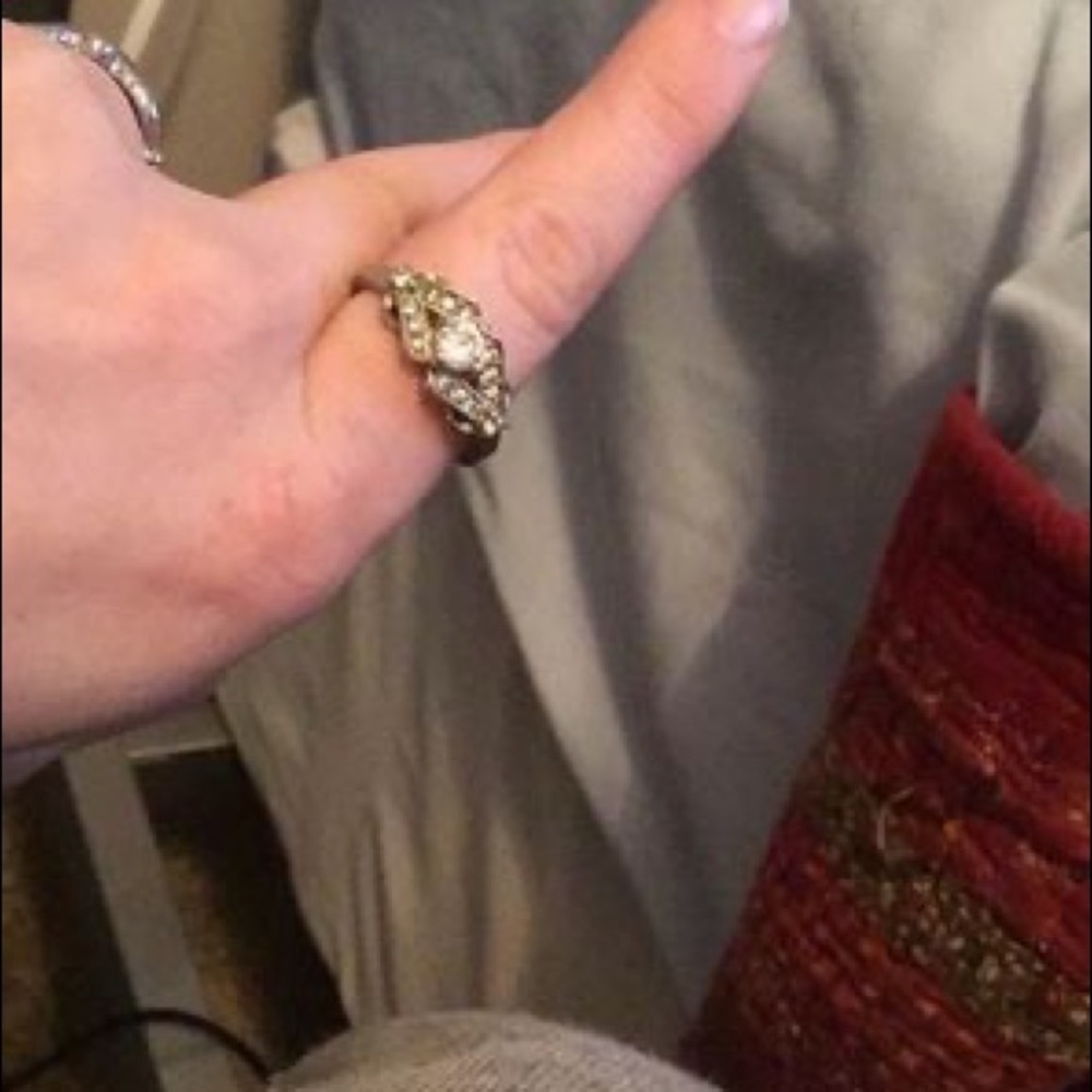 Engagement ring and necklace